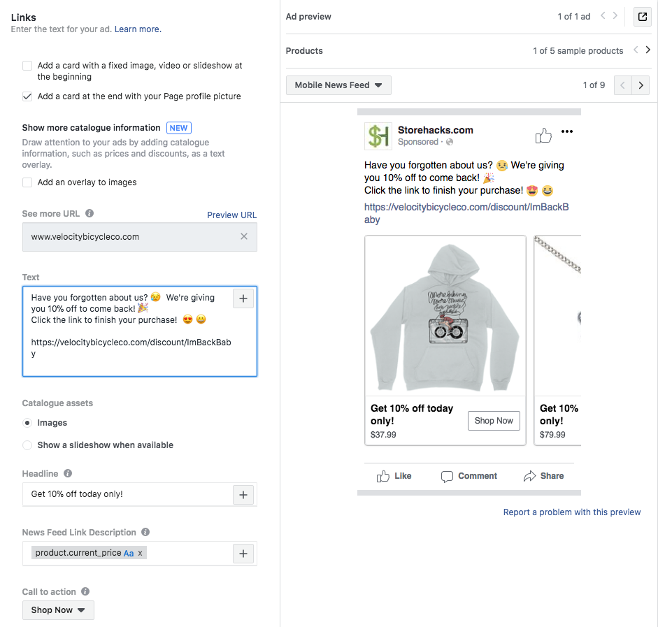 Facebook Dynamic Product Ads