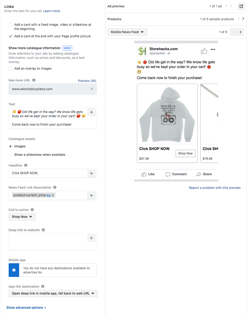 Facebook Dynamic Product Ads